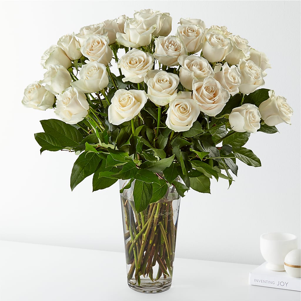 Long Stem White Rose Bouquet – Main Street Floral, Superior NE