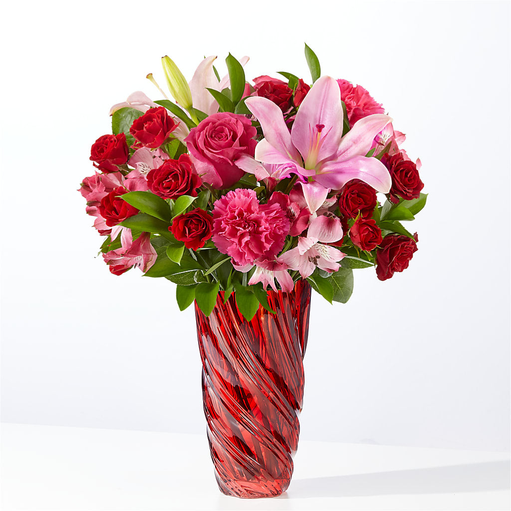 In Love Bouquet with Luxe Swirl Vase – Main Street Floral, Superior NE
