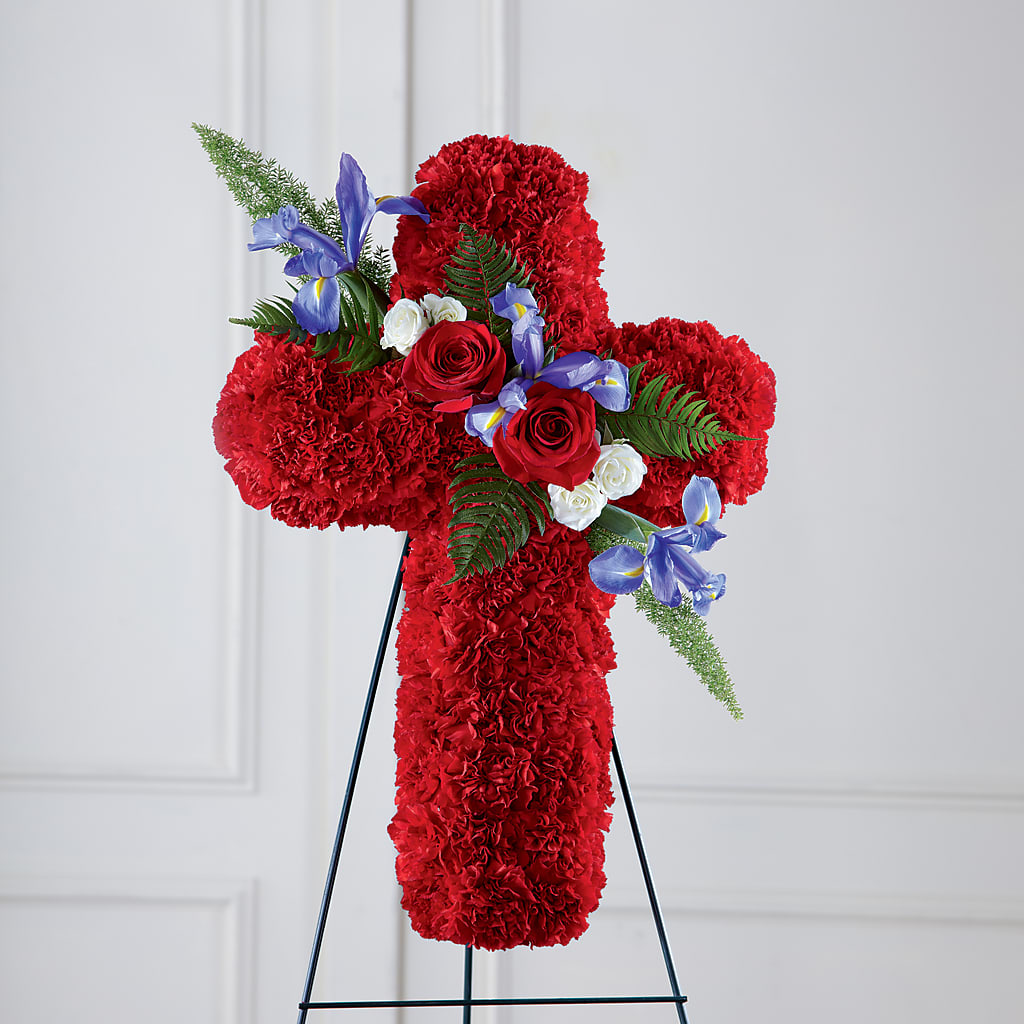 Faithful Hero Floral Cross – Main Street Floral, Superior NE