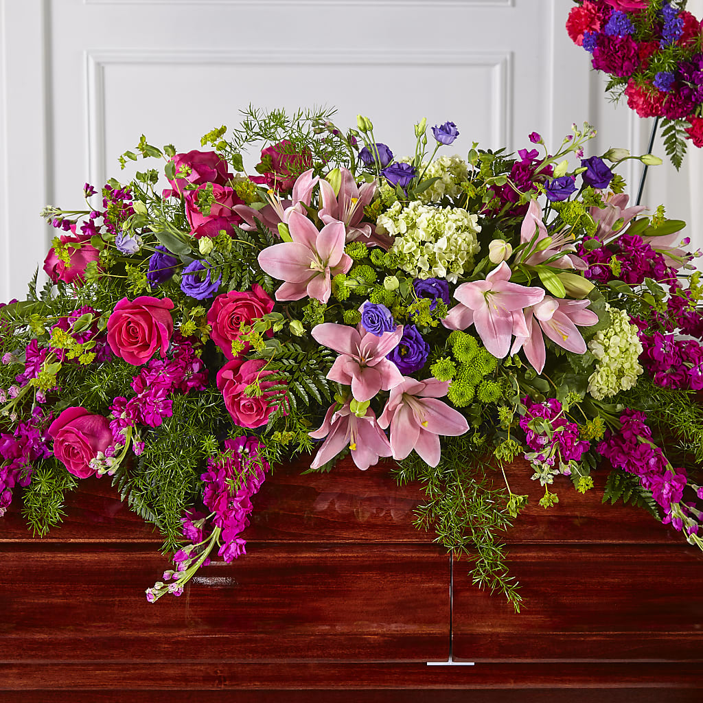 Radiant Tribute Casket Spray – Main Street Floral, Superior NE