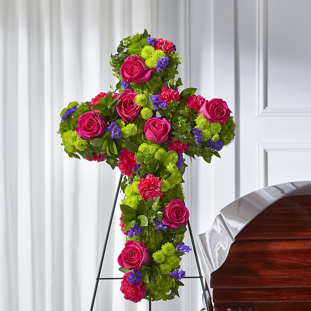 Tribute Rose Floral Cross – Main Street Floral, Superior NE