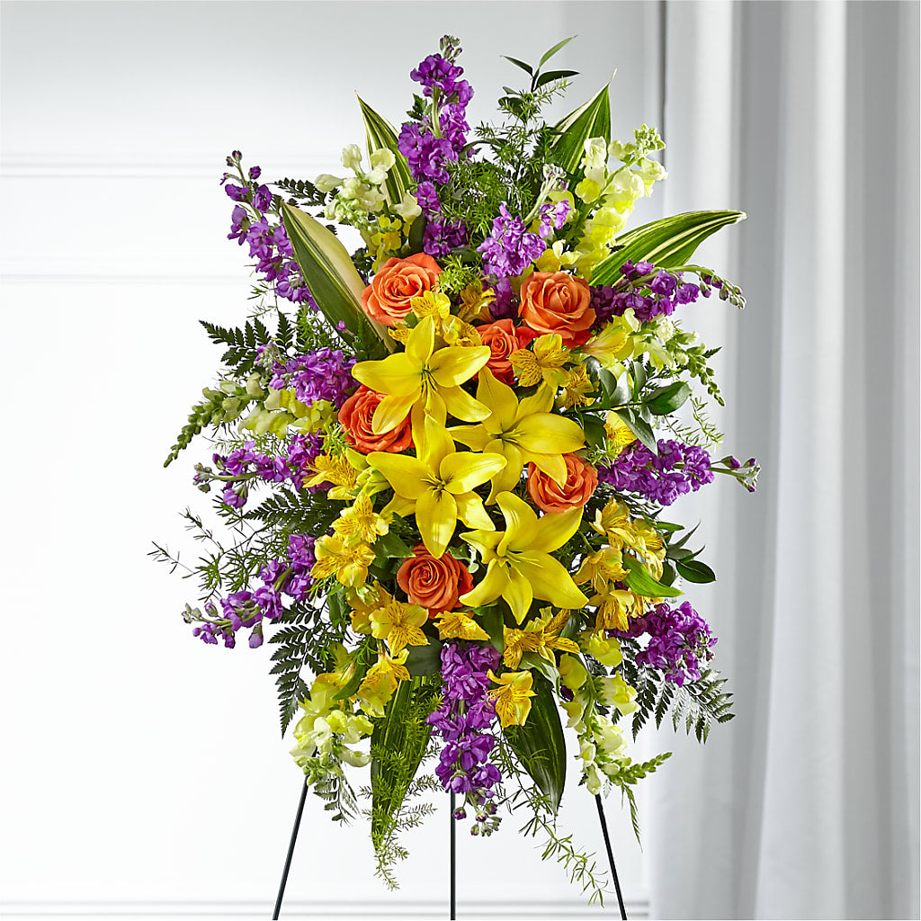 Thoughtful Prayers Standing Spray – Main Street Floral, Superior NE