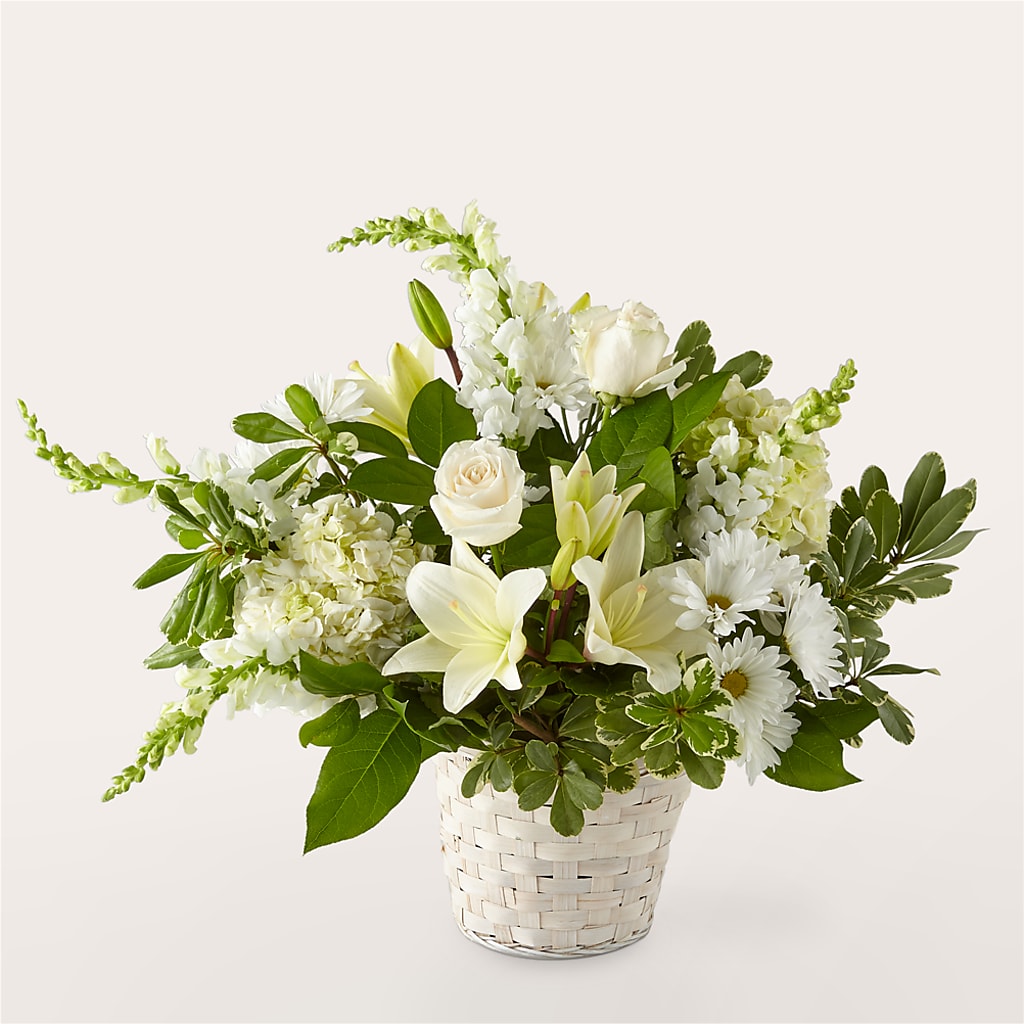 Ivory Elegance Floral Basket – Main Street Floral, Superior NE