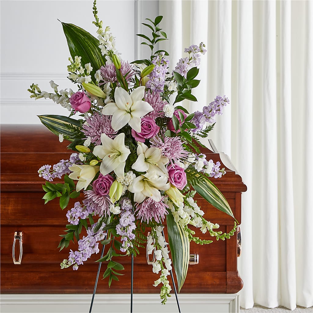 Grateful Hearts Standing Spray – Main Street Floral, Superior NE
