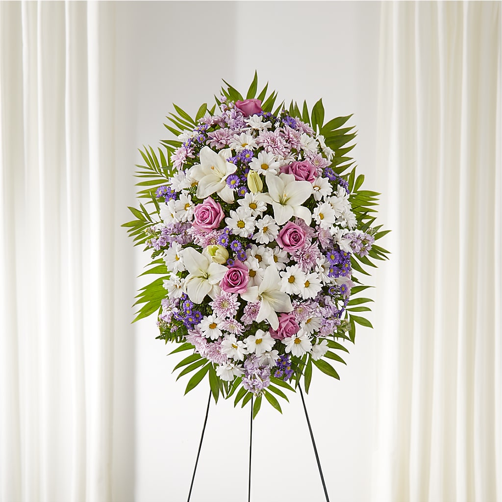 Surrounded by Love Standing Spray – Main Street Floral, Superior NE