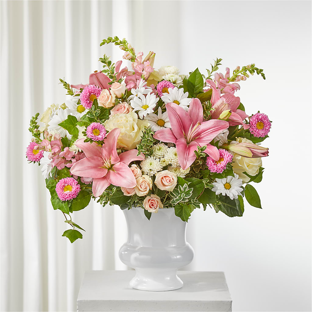 Empathetic Blooms Urn Arrangement – Main Street Floral, Superior NE