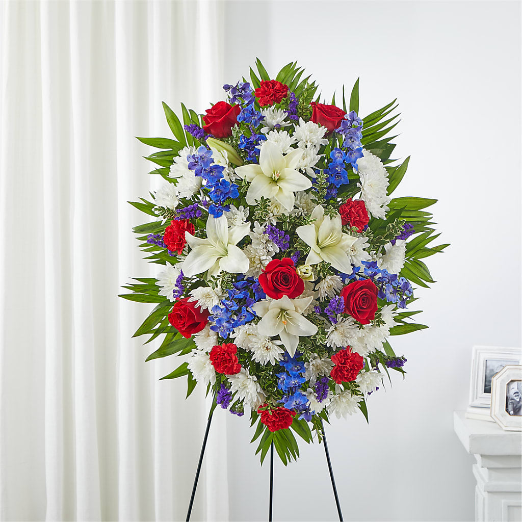 Cherished Service Standing Spray – Main Street Floral, Superior NE