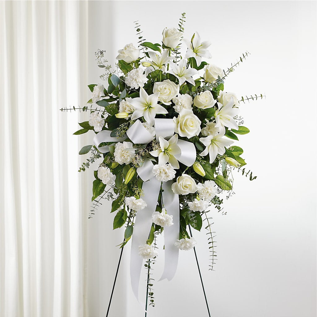 With Care Standing Spray – Main Street Floral, Superior NE