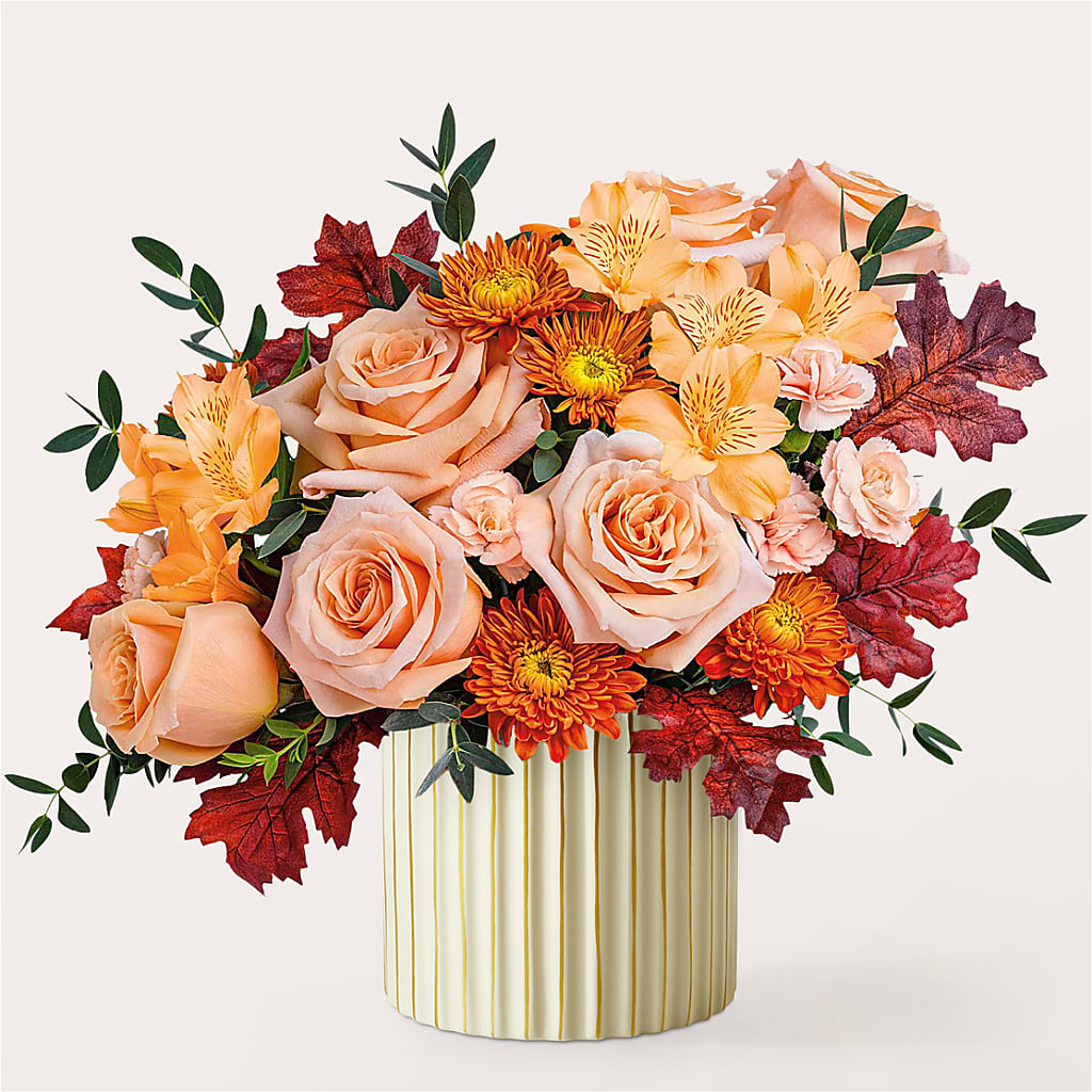 Spiced Latte Bouquet with Ivory Vase – Main Street Floral, Superior NE