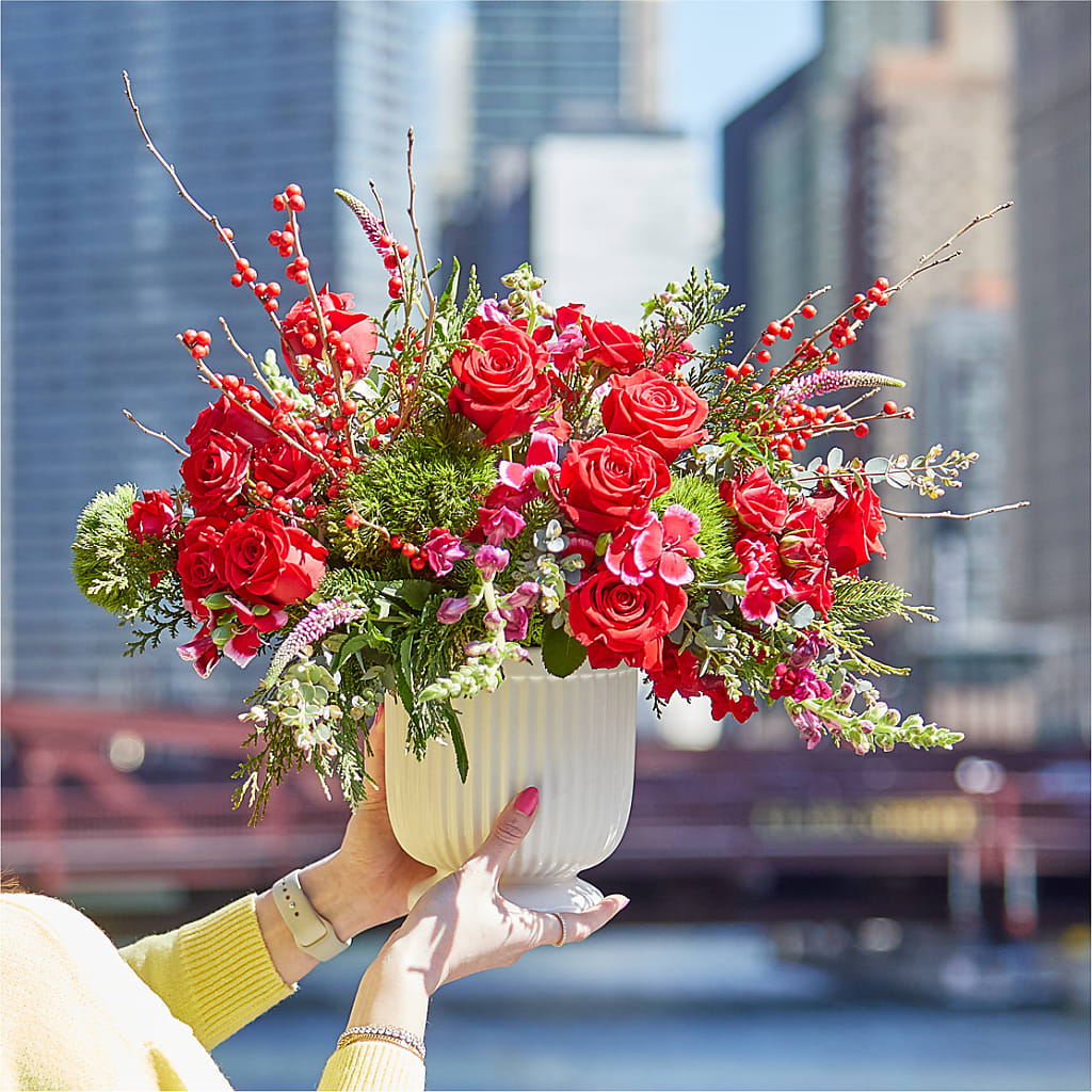 Big Red Bow Bouquet –  Main Street Floral, Superior NE