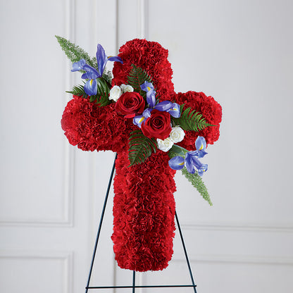 Faithful Hero Floral Cross –  Main Street Floral, Superior NE