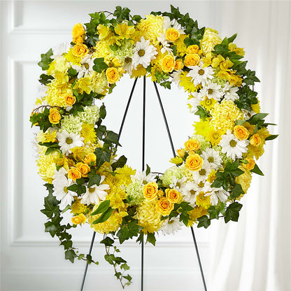 Golden Remembrance Wreath –  Main Street Floral, Superior NE