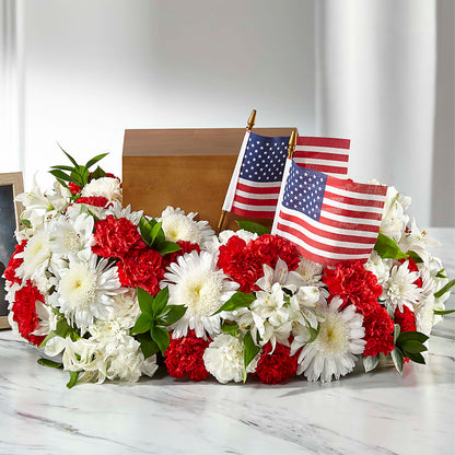 Spirit of Patriotism Cremation Adornment –  Main Street Floral, Superior NE
