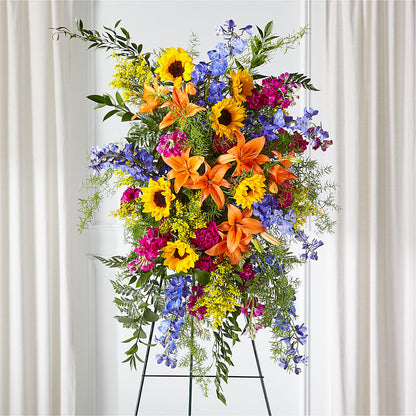 Sunlit Memories Standing Spray (Standard) –  Main Street Floral, Superior NE