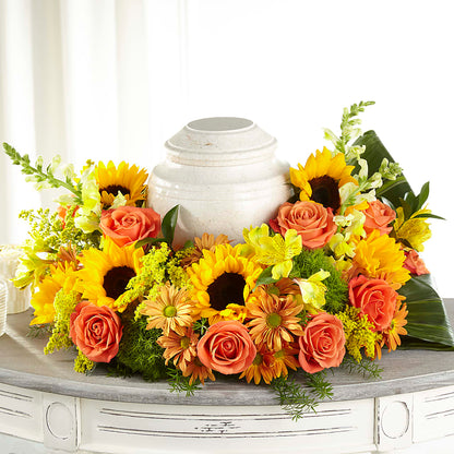 Faithful Sunflower Cremation Adornment –  Main Street Floral, Superior NE