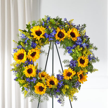 Bright Rays Wreath –  Main Street Floral, Superior NE