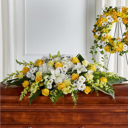Golden Harmony Casket Spray –  Main Street Floral, Superior NE