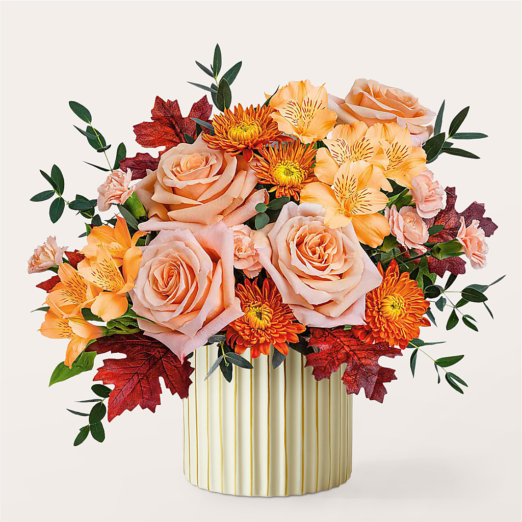 Spiced Latte Bouquet with Ivory Vase –  Main Street Floral, Superior NE