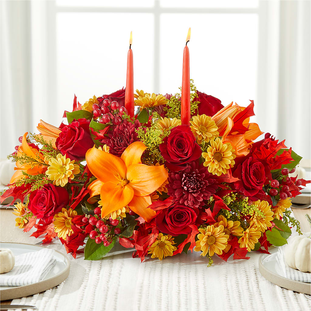 Autumn's Embrace Centerpiece –  Main Street Floral, Superior NE